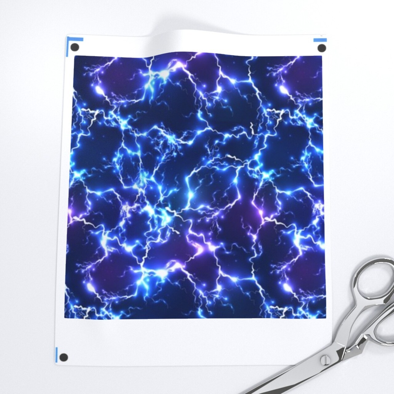 Lightning Blue Night Electric Galaxy Custom Printed Fabric by Spoonflower Various Fabrics by the Yard or Fat Quarter